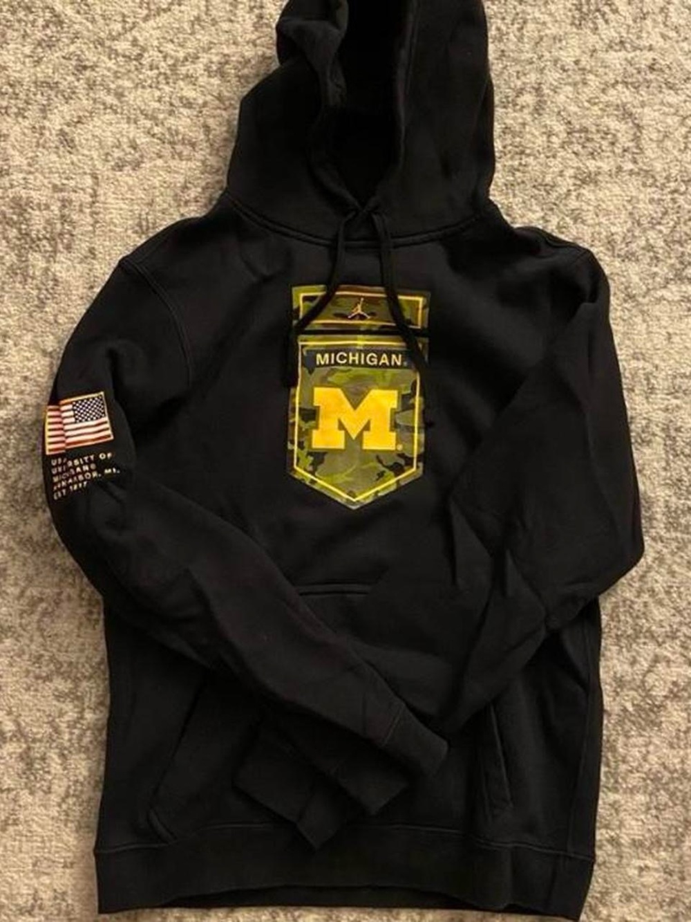 Nike Jordan Michigan Wolverines Black Hoodie Size Small